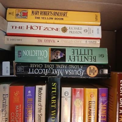 Large assortment of Paperback books - Elizabeth Peters - Jimmy Buffet - Stuart Woods and other Great Authors