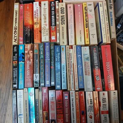 Box full of Paperback books - Robin Cook - Ann Rule - John Sandford and other fantastic authors