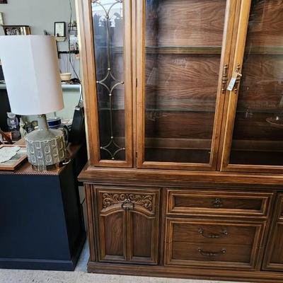 Sale Photo Thumbnail #349: Lenoir House by Broyhill China Hutch. 2 pieces..gorgeous but very large. Bring help to load please.