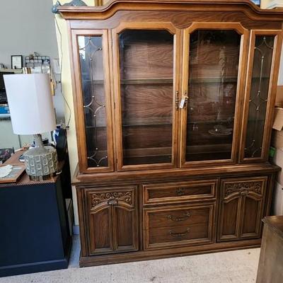 Sale Photo Thumbnail #348: Lenoir House by Broyhill China Hutch. 2 pieces..gorgeous but very large. Bring help to load please.