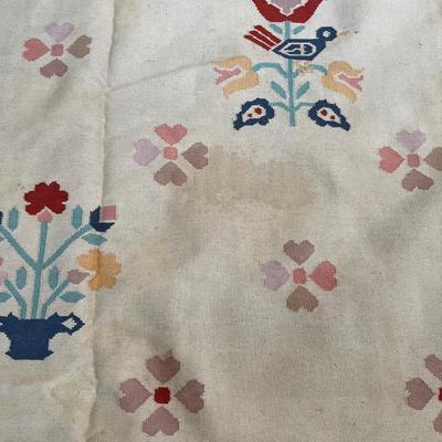 Sale Photo Thumbnail #2051: Measures 8’10” x 11’8” 
Rug has a lot of stains see photos. One side of fringe is more damaged than the other side