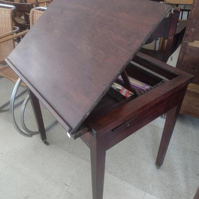 Antique Drafting Desk Worktable