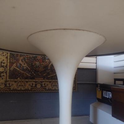 MCM Design Eero Saarinen Inspired Tulip Style Dining Table Marble Top with Cast Metal Base 53"