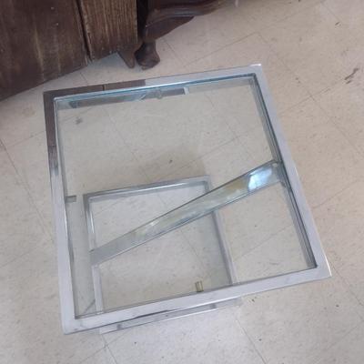 MCM Design Chrome and Glass 'Z' End Table