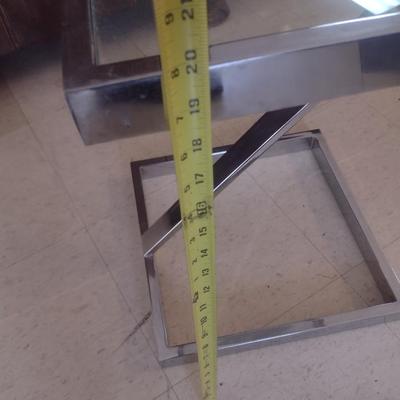 MCM Design Chrome and Glass 'Z' End Table