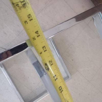 MCM Design Chrome and Glass 'Z' End Table