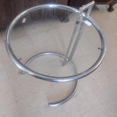 Contemporary Design Eileen Gray Inspired Chrome and Glass End Table
