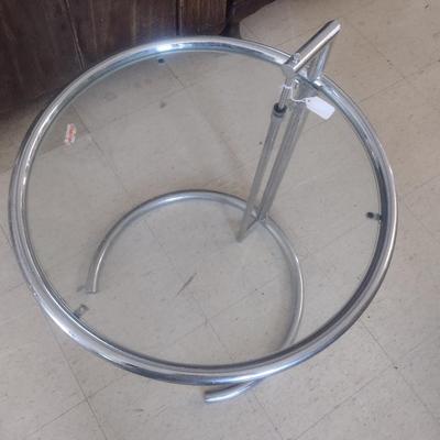 Contemporary Design Eileen Gray Inspired Chrome and Glass End Table