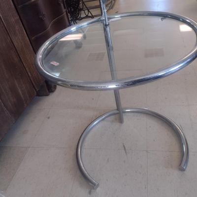 Contemporary Design Eileen Gray Inspired Chrome and Glass End Table