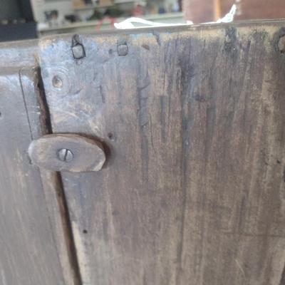 Antique Primitive Single Door Wood Storage Cupboard