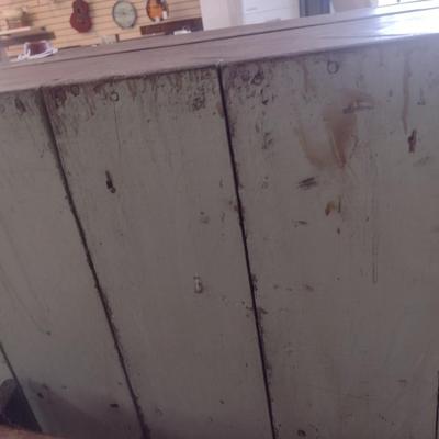 Antique Primitive Single Door Wood Storage Cupboard