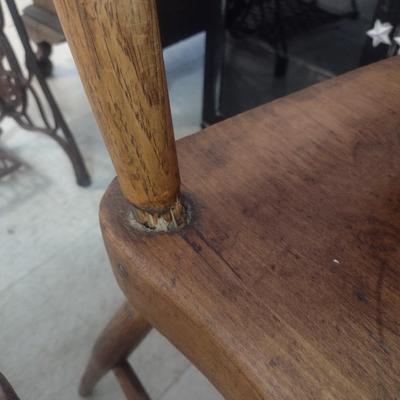 Set of Four Matching Antique Farmhouse Wood Chairs