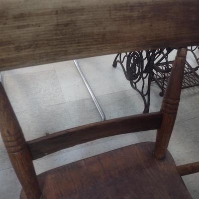 Set of Four Matching Antique Farmhouse Wood Chairs