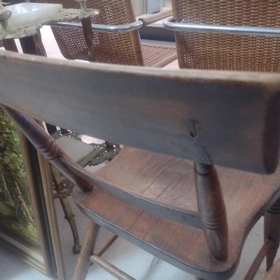 Set of Four Matching Antique Farmhouse Wood Chairs