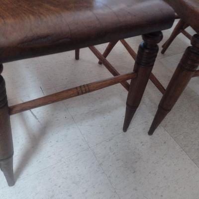 Set of Four Matching Antique Farmhouse Wood Chairs