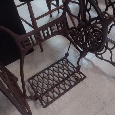 Vintage Cast Base Singer Sewing Machine Treadle Accent Table