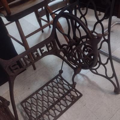 Vintage Cast Base Singer Sewing Machine Treadle Accent Table