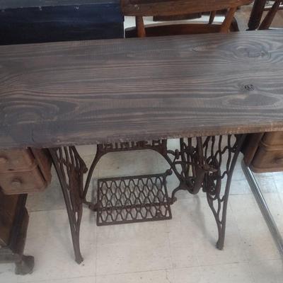 Vintage Cast Base Singer Sewing Machine Treadle Accent Table