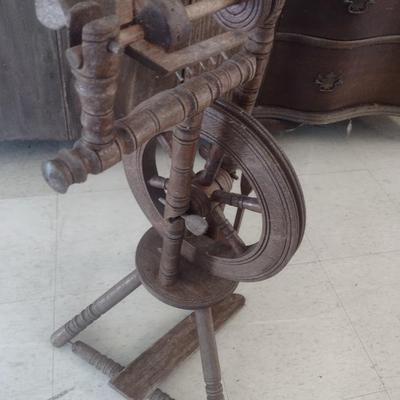 Antique Saxony or Flax Spinning Wheel