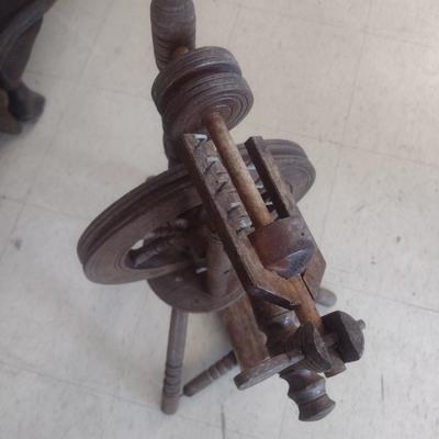 Antique Saxony or Flax Spinning Wheel