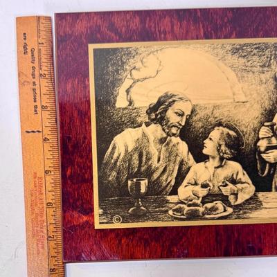 Holy Family Decopaged on wood