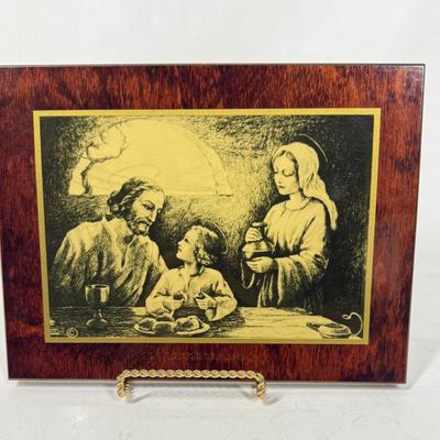 Holy Family Decopaged on wood