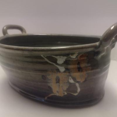 Art Studio Handled Pottery Pot Signed by Artist