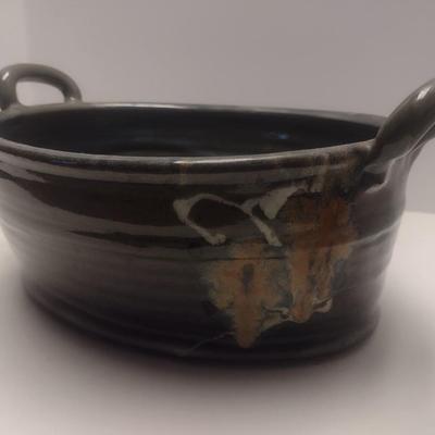 Art Studio Handled Pottery Pot Signed by Artist