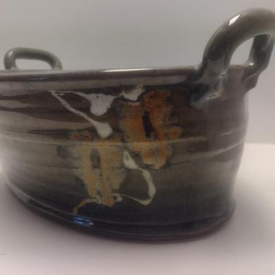 Art Studio Handled Pottery Pot Signed by Artist