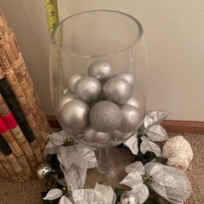 Cork decor and large wine glass