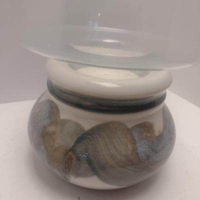 Large Hand Painted Pottery Candle Lamp
