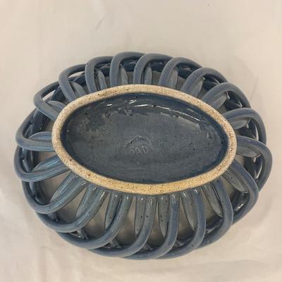 Pottery Basket Bowl & Teal Glazed Bowl (K-MG)