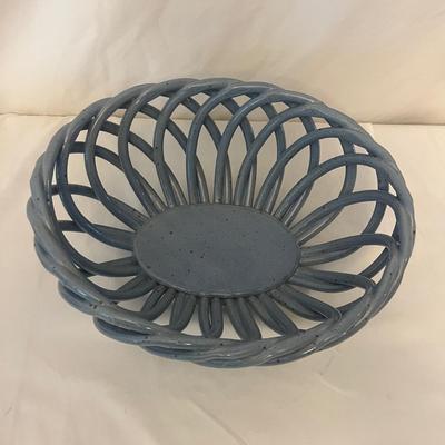 Pottery Basket Bowl & Teal Glazed Bowl (K-MG)