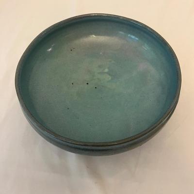 Pottery Basket Bowl & Teal Glazed Bowl (K-MG)