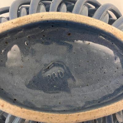 Pottery Basket Bowl & Teal Glazed Bowl (K-MG)