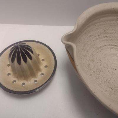 Collection of Pottery Bowls and Juicer