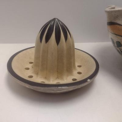 Collection of Pottery Bowls and Juicer