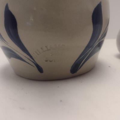 Pair of Williamsburg Pottery Bird Bottle and Tea Light Cup