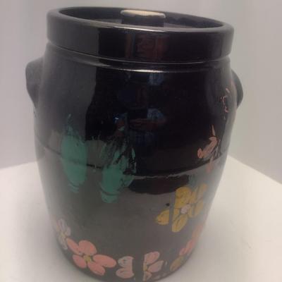 Hand Painted Pottery Jar with Lid