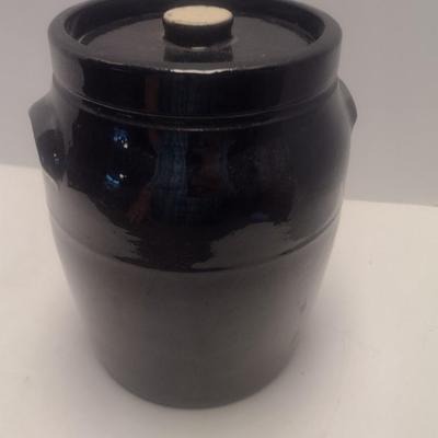 Hand Painted Pottery Jar with Lid