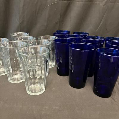 Cobalt Blue Glass & Duralex Tumblers (K-MG)