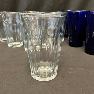 Cobalt Blue Glass & Duralex Tumblers (K-MG)