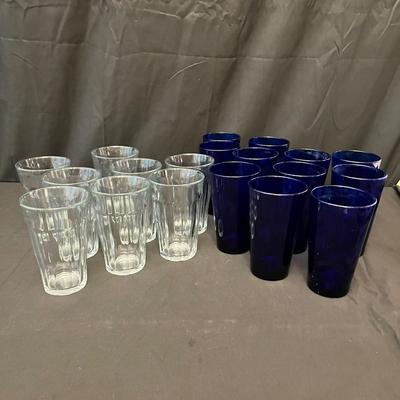 Cobalt Blue Glass & Duralex Tumblers (K-MG)
