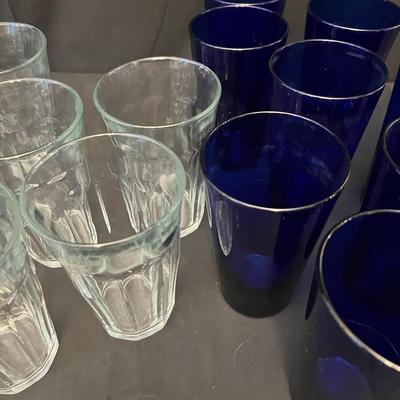 Cobalt Blue Glass & Duralex Tumblers (K-MG)
