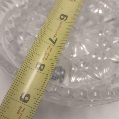 Pair of Vintage Crystal Glass Includes Footed Bowl and Pitcher