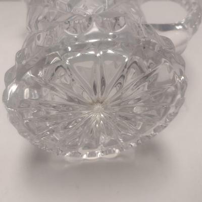 Pair of Vintage Crystal Glass Includes Footed Bowl and Pitcher