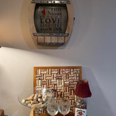Cork decor, Jim beam lamp and more