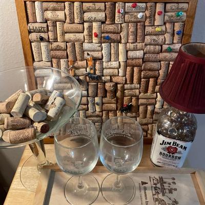 Cork decor, Jim beam lamp and more