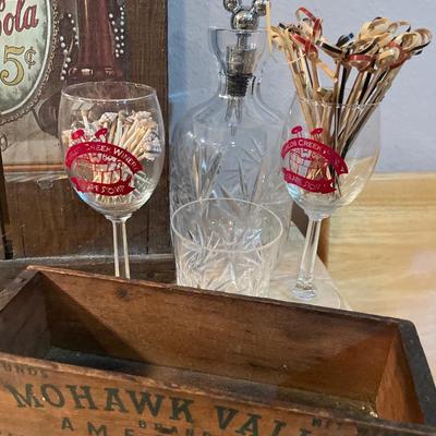 Vintage coke boats with Mohawk box and glass