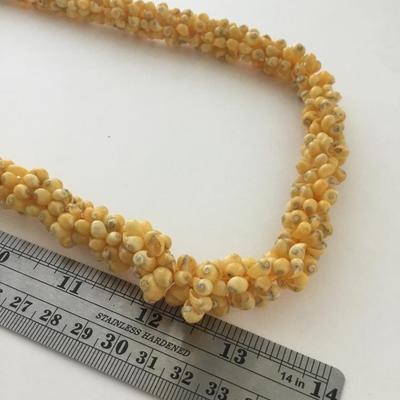 Yellow shell unique statement necklace
